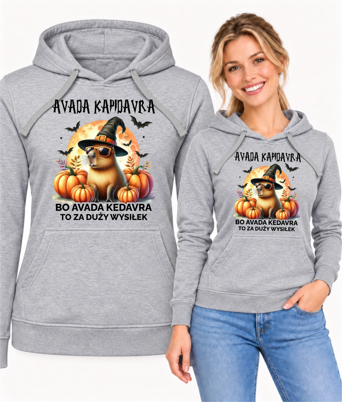 Bluza damska z kapturem halloweenowa - Kapibara - Avada Kapidavra HL21
