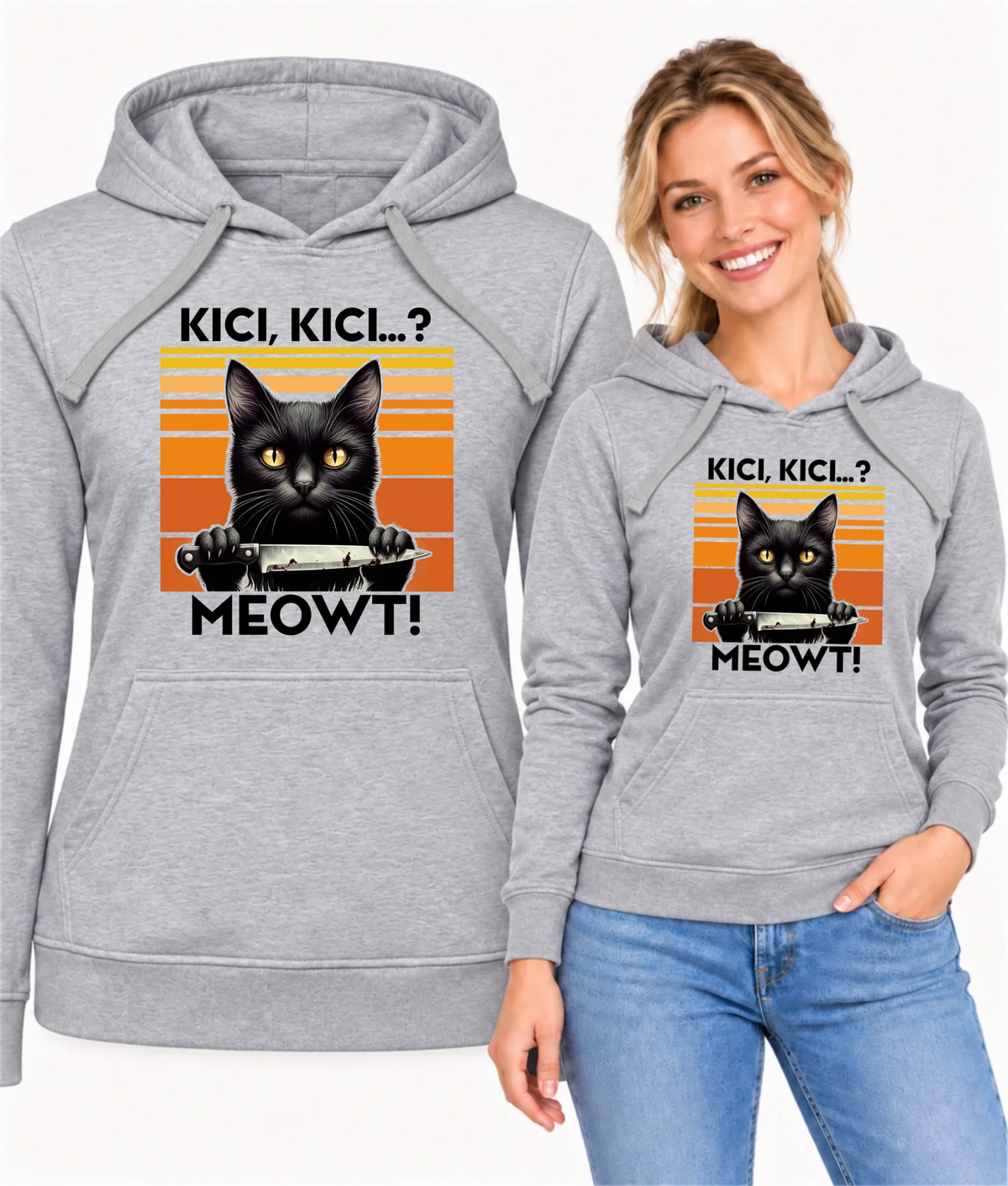Bluza damska - Kot z nożem - Kici, kici... MEOWT! HL17