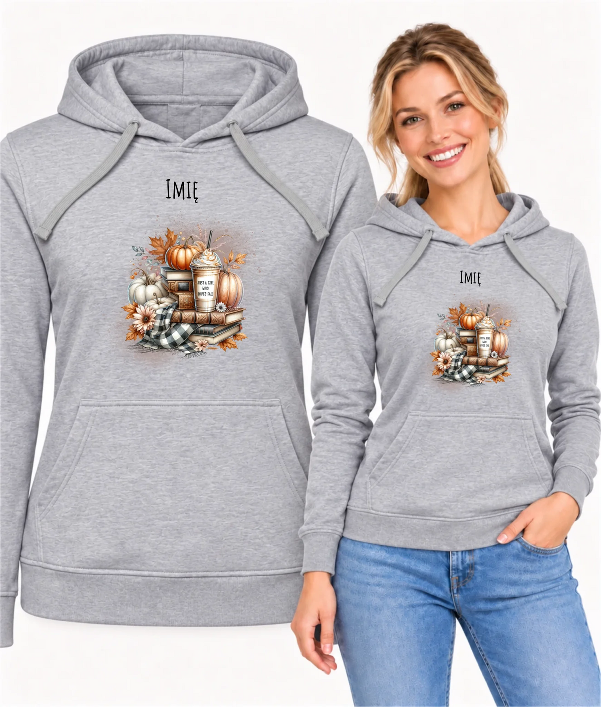 Bluza damska z kapturem jesienna - Książkara - personalizowana JS14