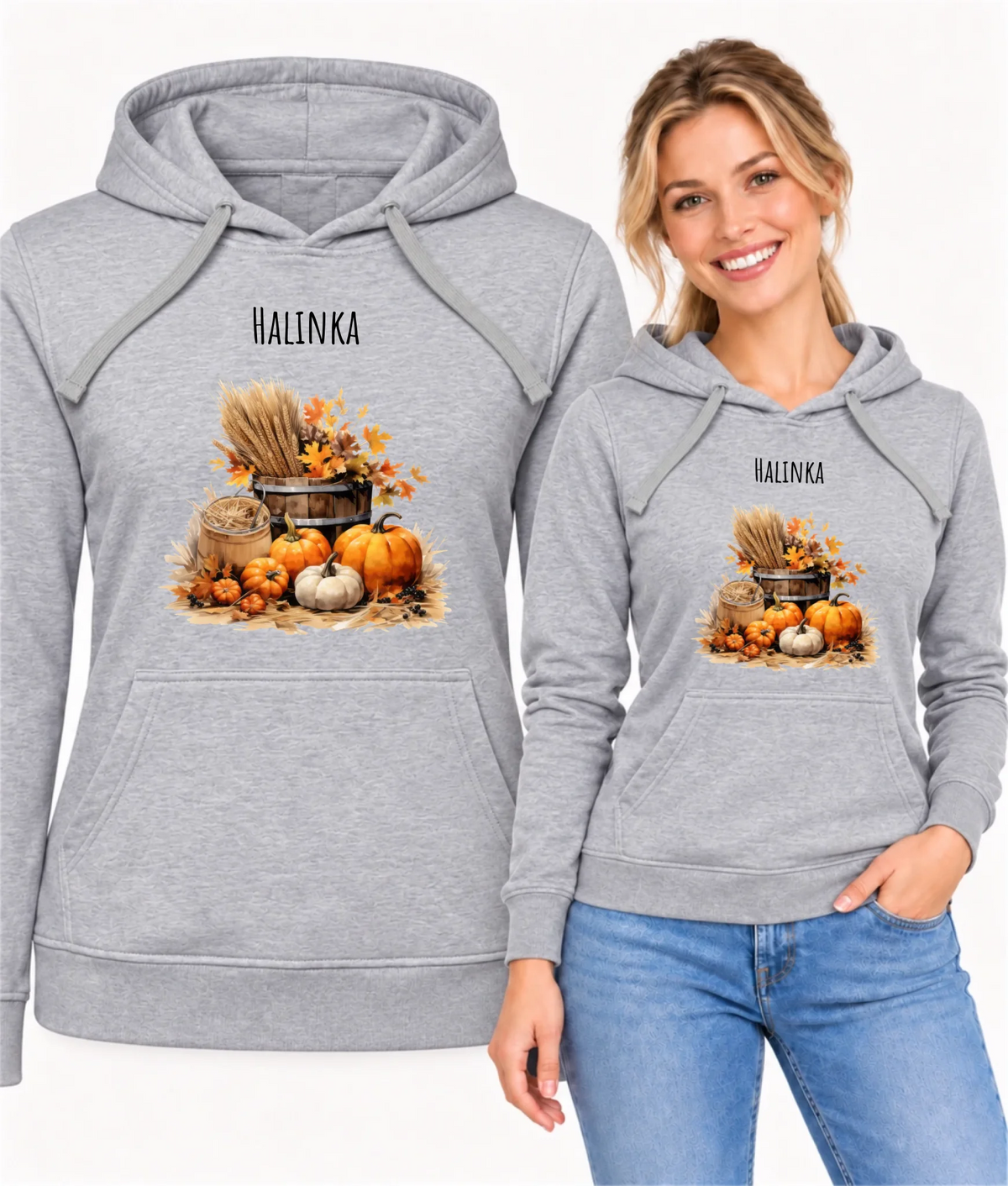 Bluza damska z kapturem jesienna z imieniem - Harvest Vibes