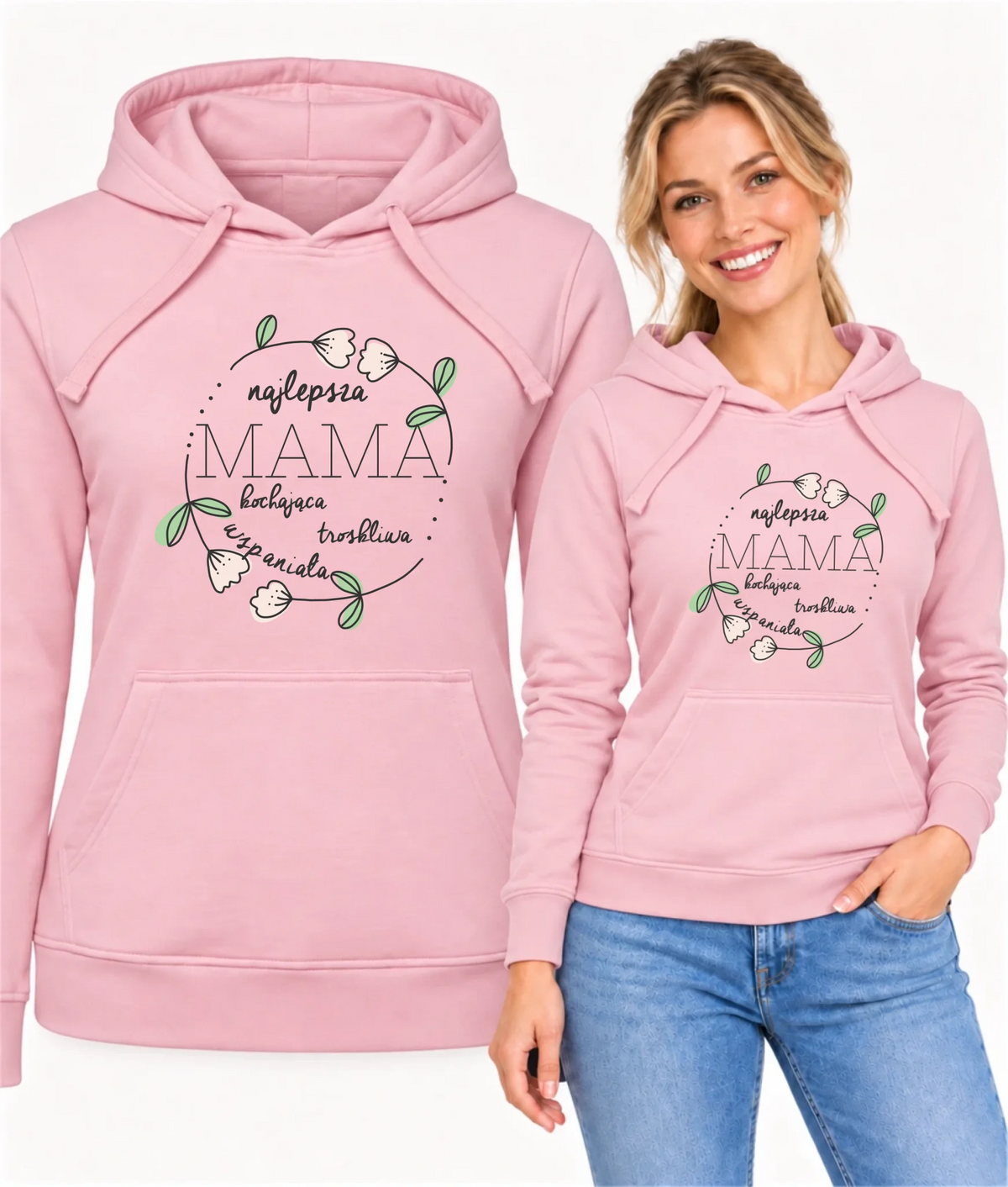 Bluza z kapturem dla mamy - Mama kochająca i troskliwa DM51