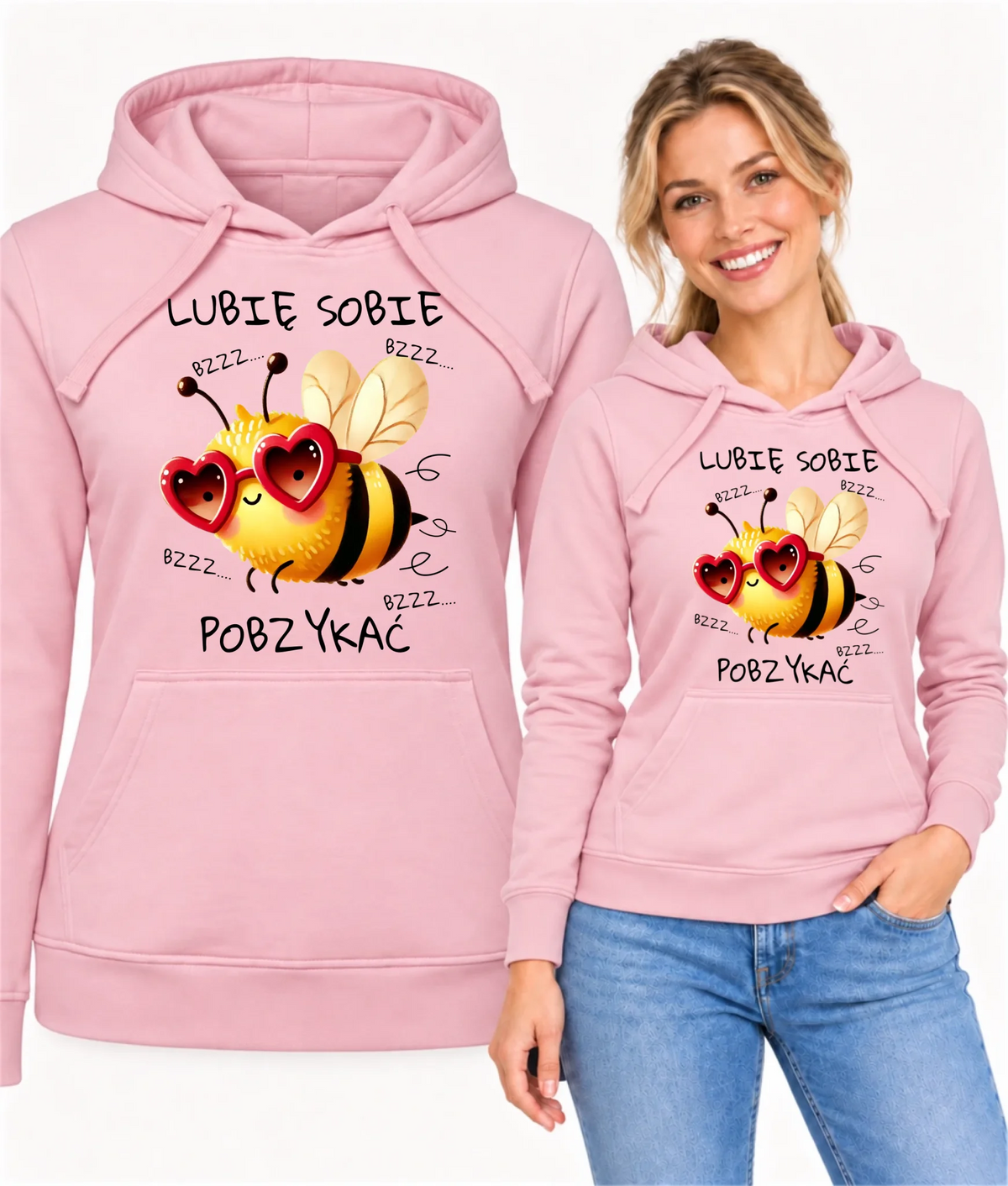 Bluza damska z kapturem - Lubię sobie pobzykać W51