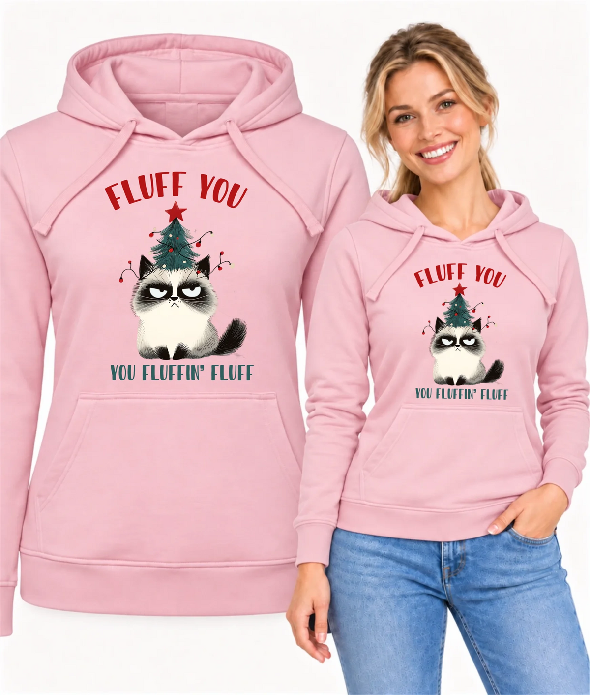 Bluza damska z kapturem świąteczna - Fluff You BN10