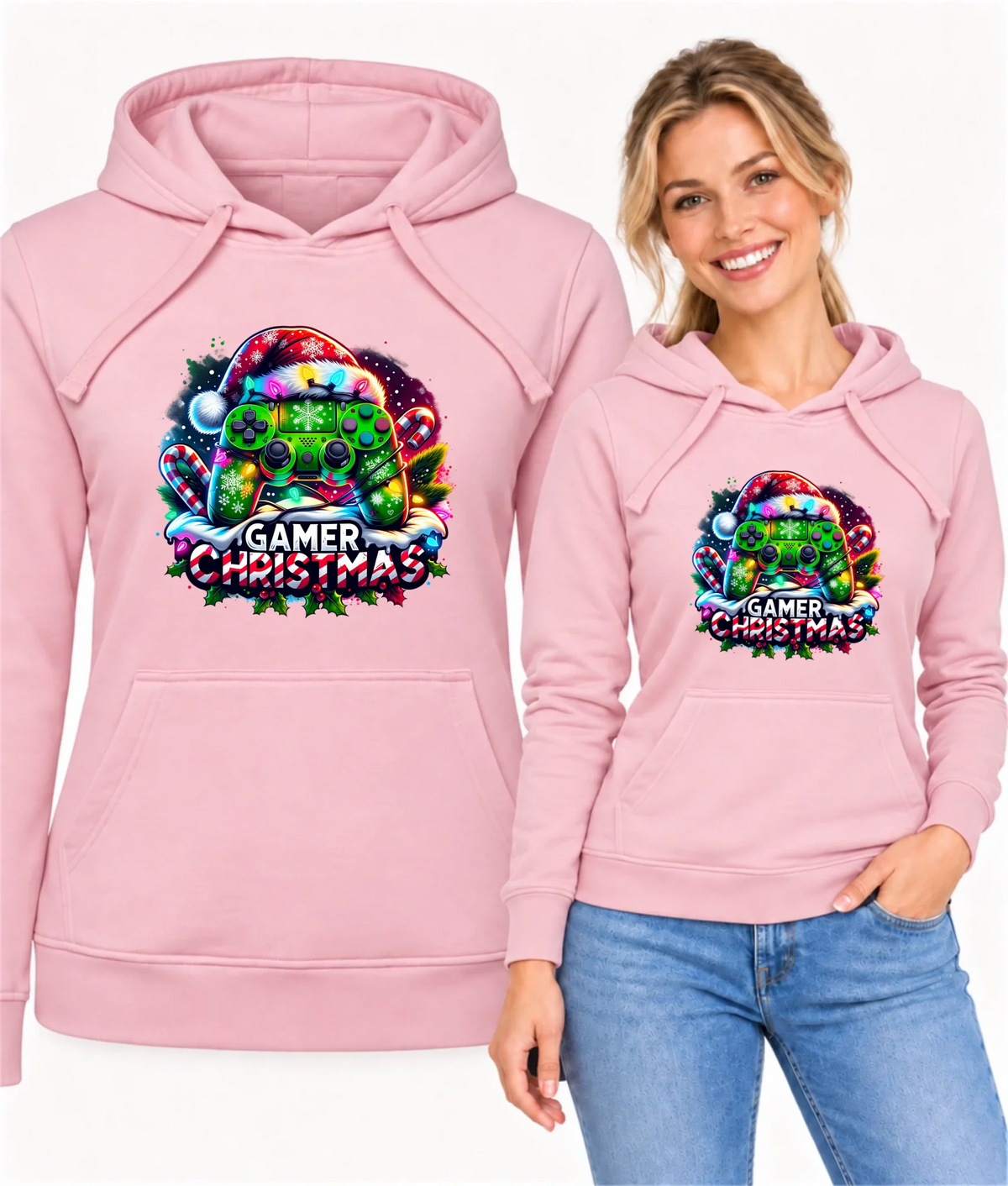 Bluza damska z kapturem świąteczna - prezent dla gracza - Christmas gamer BN22