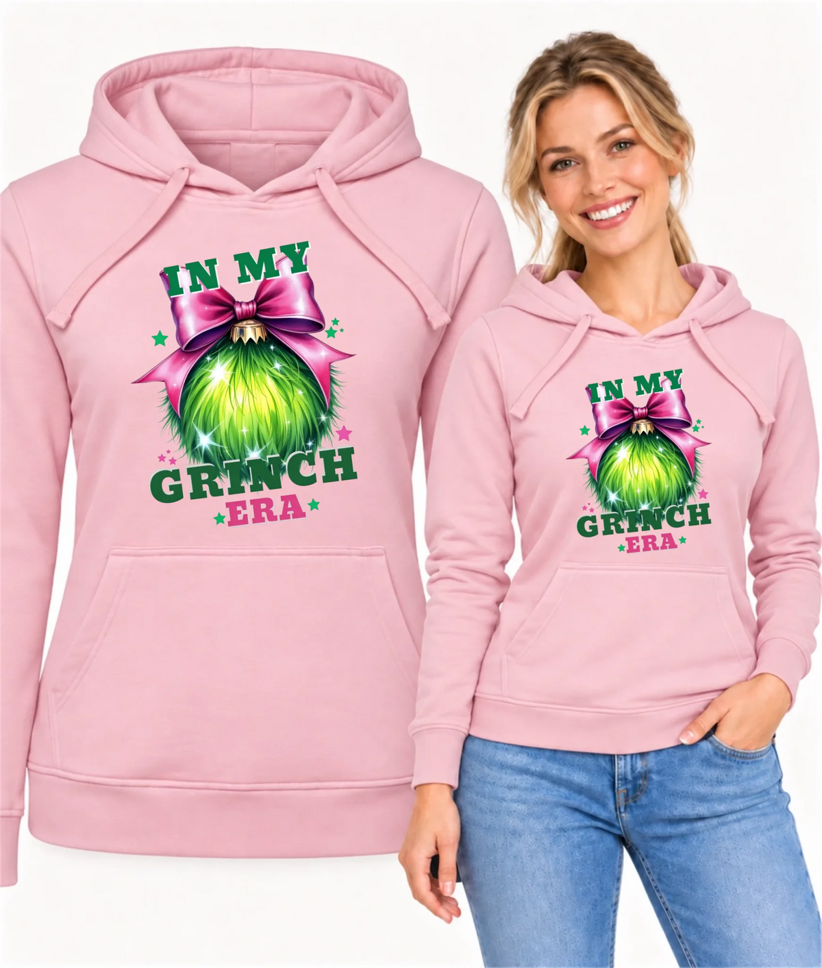 Bluza damska z kapturem świąteczna - In my Grinch era BN26