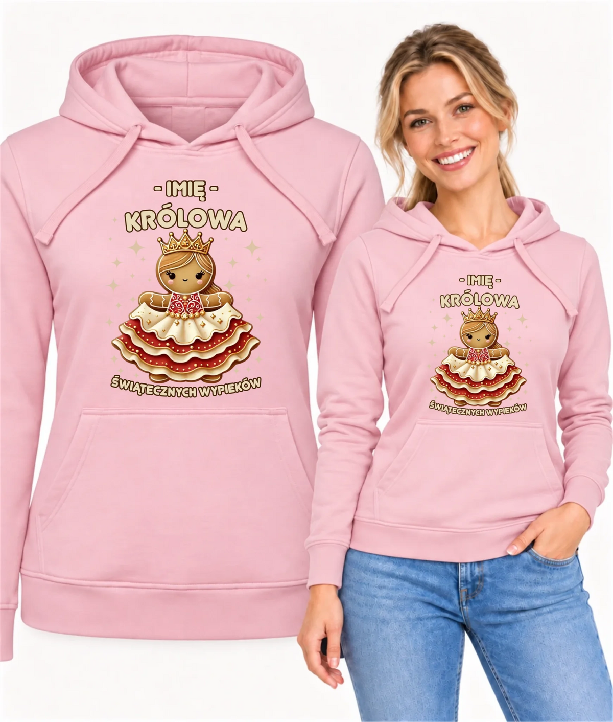 Bluza damska z kapturem świąteczna - Królowa świątecznych wypieków - personalizowana BN28