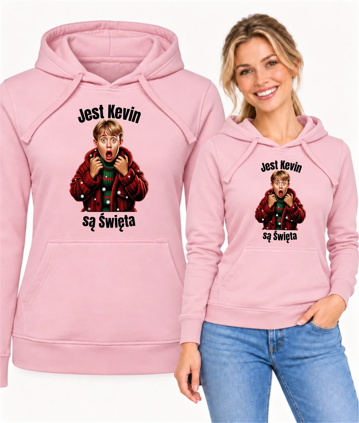 Bluza damska z kapturem świąteczna - Jest Kevin są święta BN27