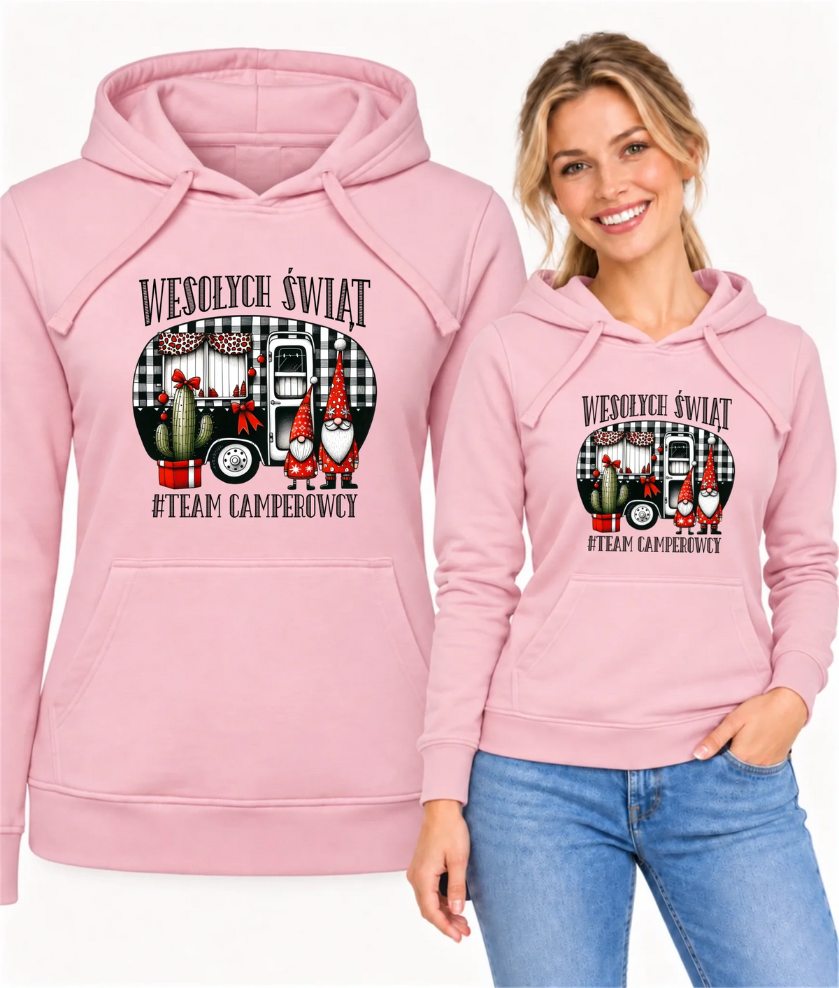 Bluza damska z kapturem świąteczna - Wesołych Świąt Team Camperowcy BN44