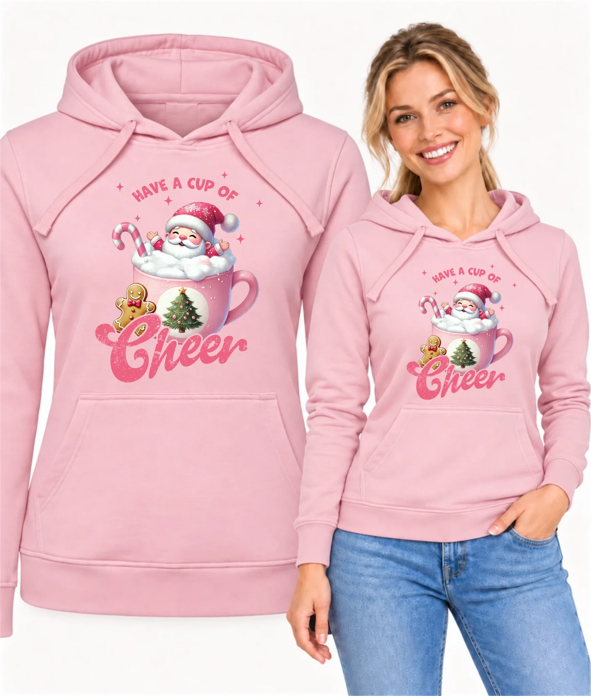 Bluza damska z kapturem świąteczna - Have a cup of cheer BN53