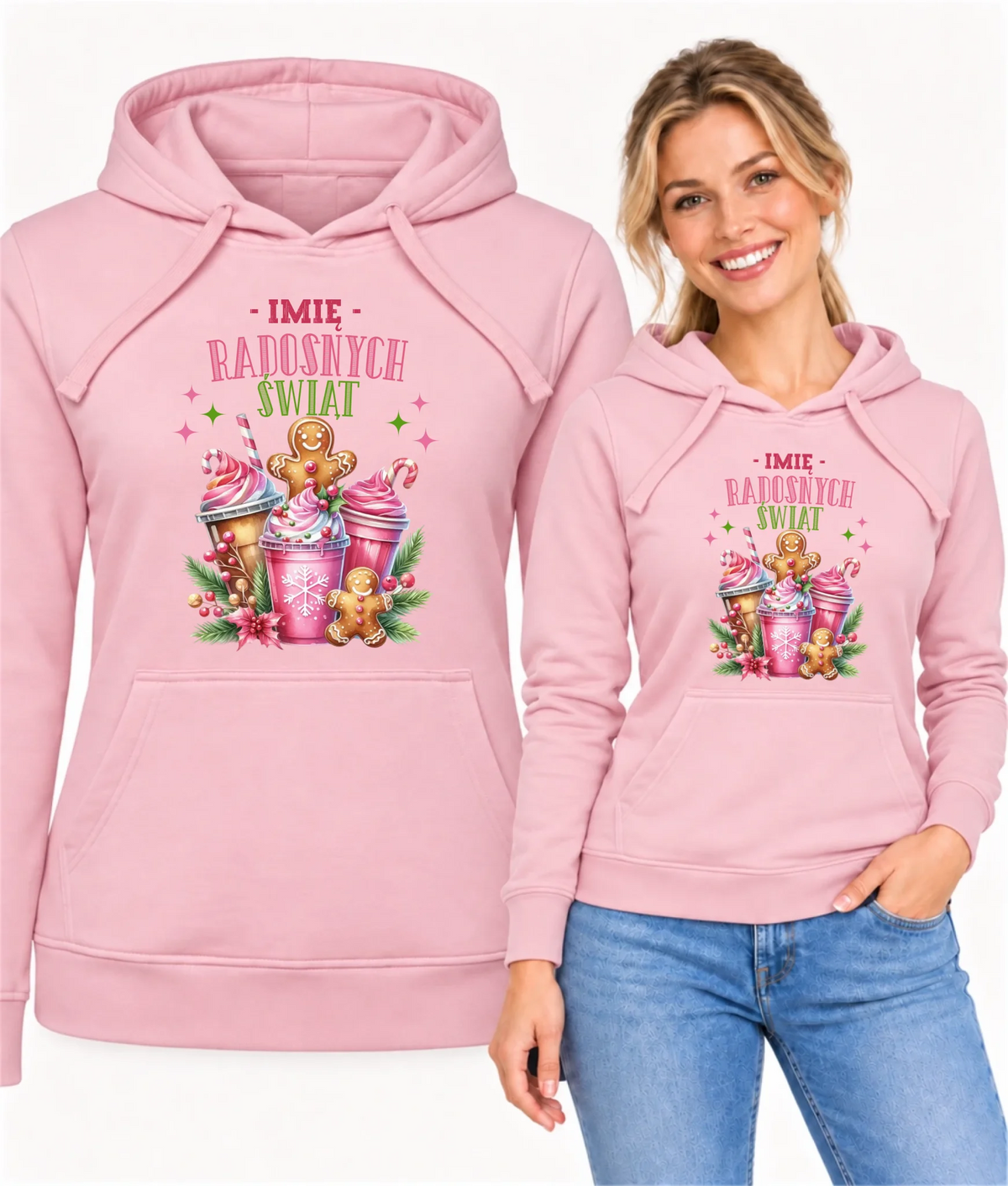Bluza damska z kapturem świąteczna - Radosnych Świąt - personalizowana BN58