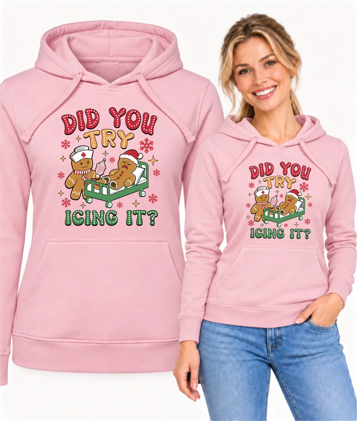 Bluza damska z kapturem świąteczna - Did you try icing it? BN78