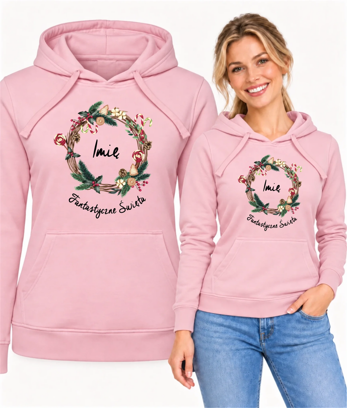 Bluza damska z kapturem świąteczna - Fantastyczne Święta - personalizowana BN14