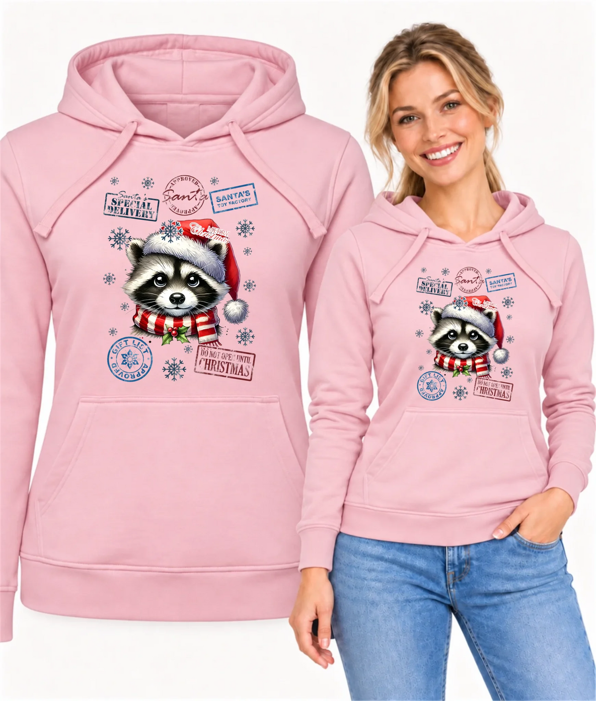Bluza damska z kapturem świąteczna - Szop - Przesyłka od Mikołaja BN104
