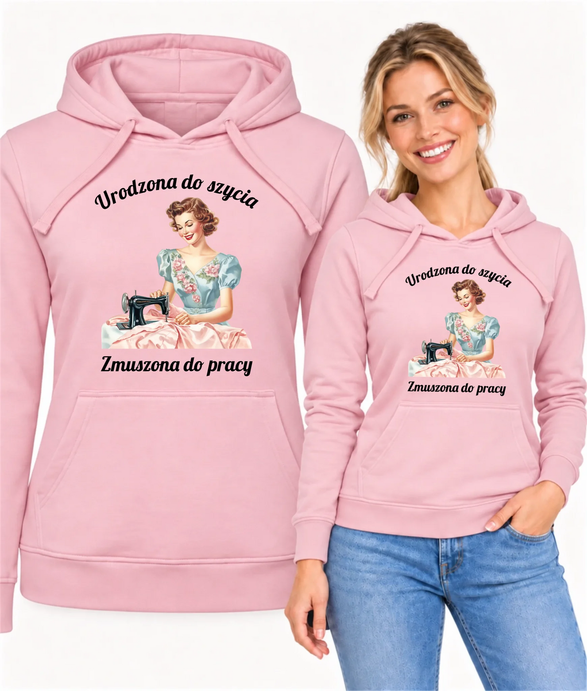 Bluza damska z kapturem szyciowa dla krawcowej - Urodzona do szycia HS18