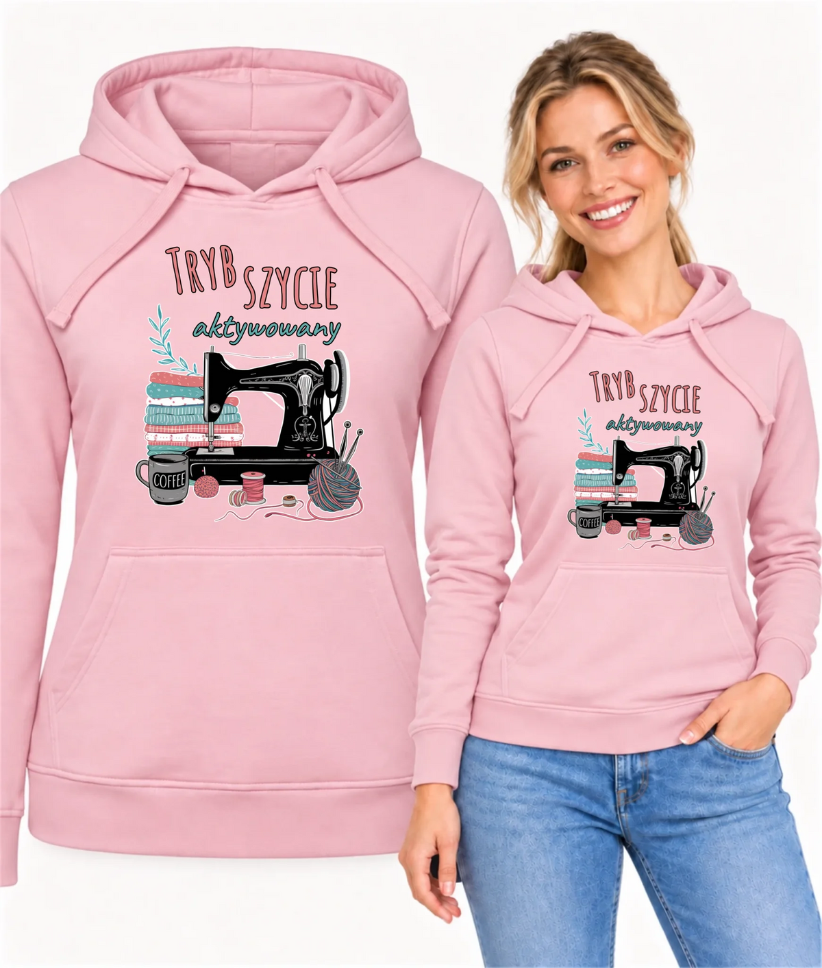 Bluza damska z kapturem szyciowa dla krawcowej - Tryb szycie aktywowany HS06