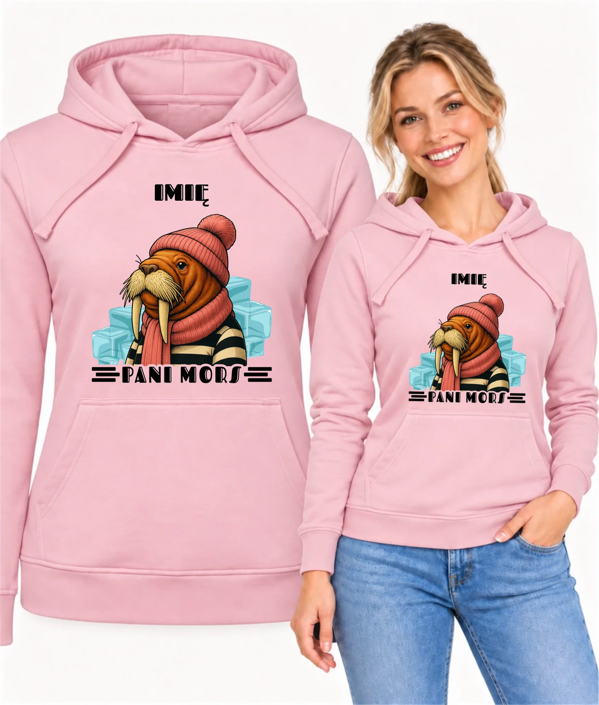 Bluza damska z kapturem - prezent dla morsa - Pani Mors - personalizowana HM16