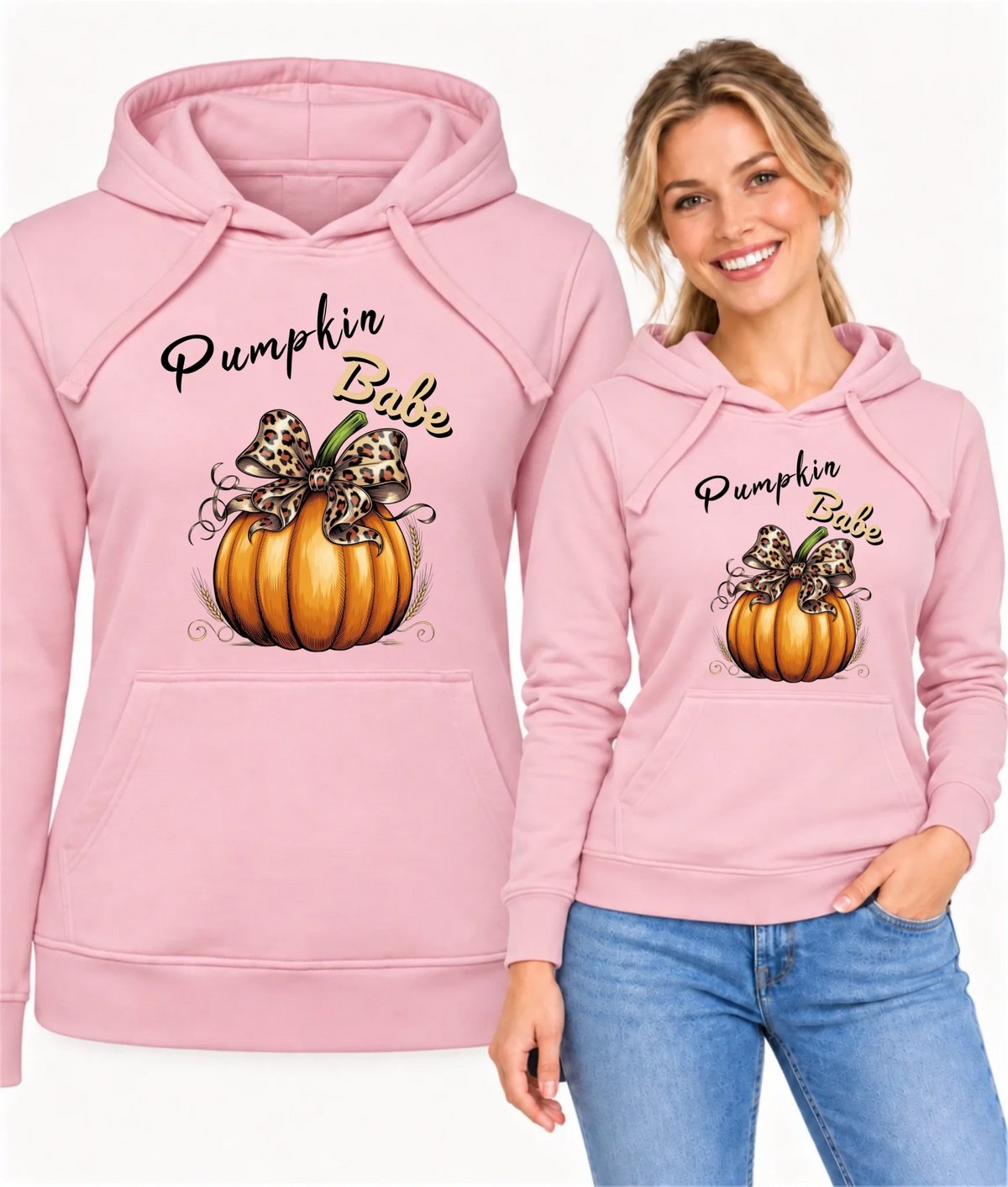 Bluza damska z kapturem jesienna - Pumpkin Babe - dla miłośniczki dyni JS33
