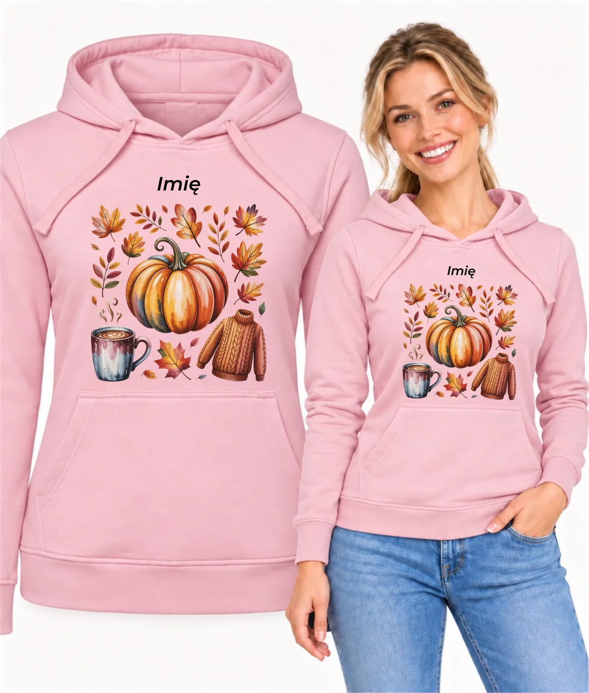 Bluza damska z kapturem jesienna - Złota jesień - personalizowana JS30