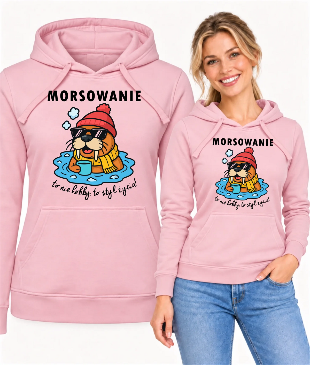 Bluza damska z kapturem - prezent dla morsa - Morsowanie to styl życia HM10