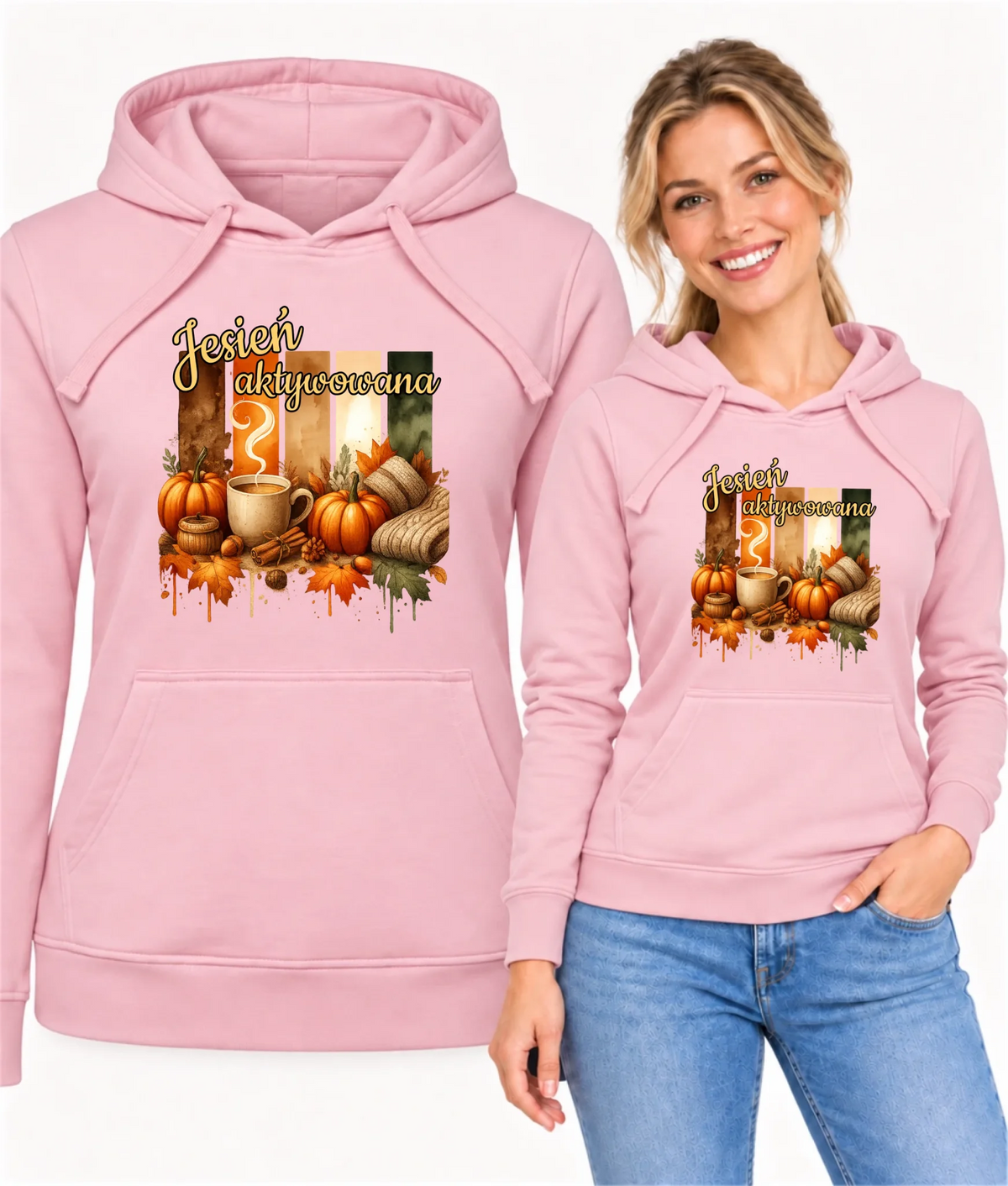 Bluza damska z kapturem jesienna - Jesień aktywowana JS26