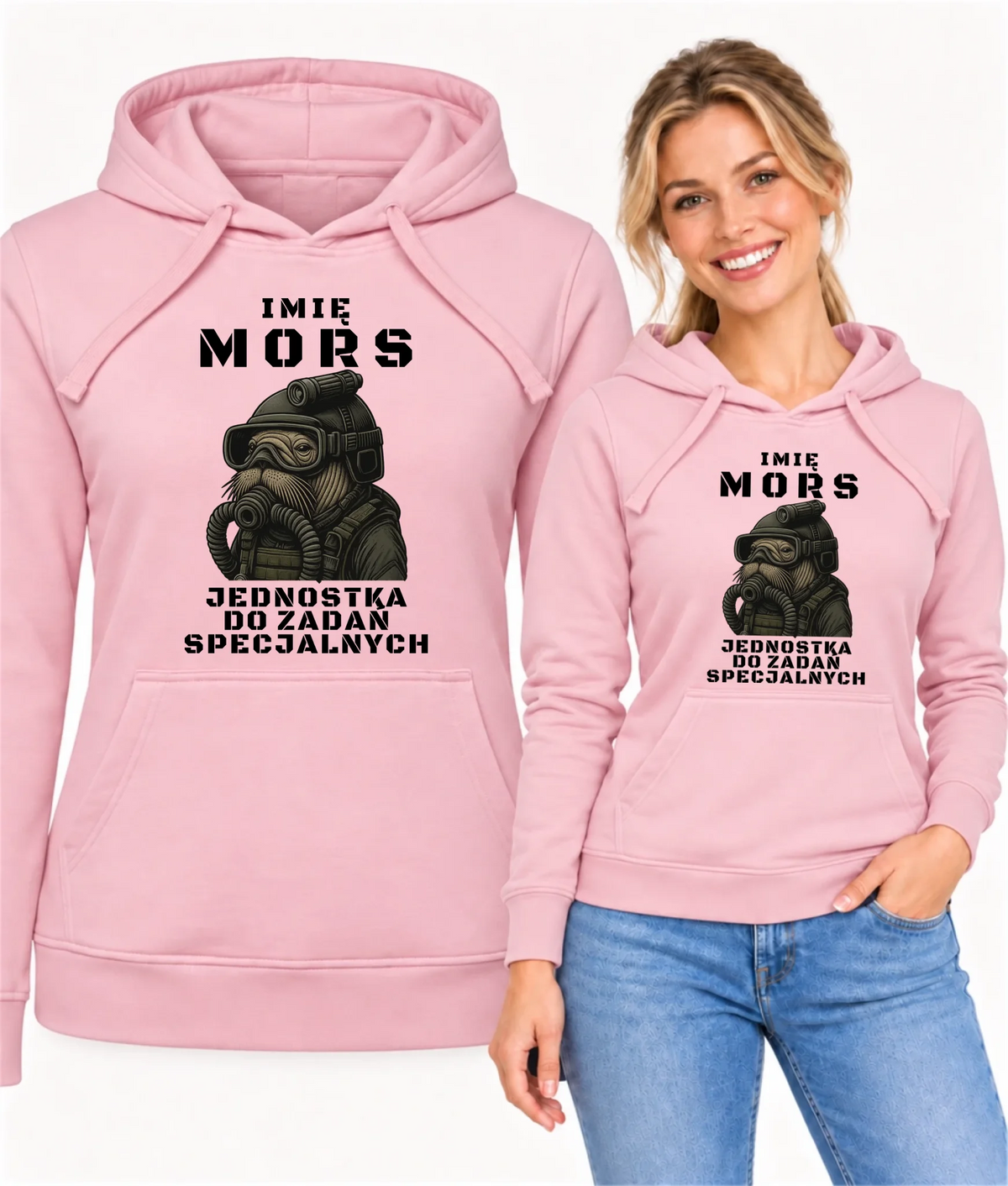Bluza damska z kapturem - prezent dla morsa - Mors do zadań specjalnych - personalizowana HM07