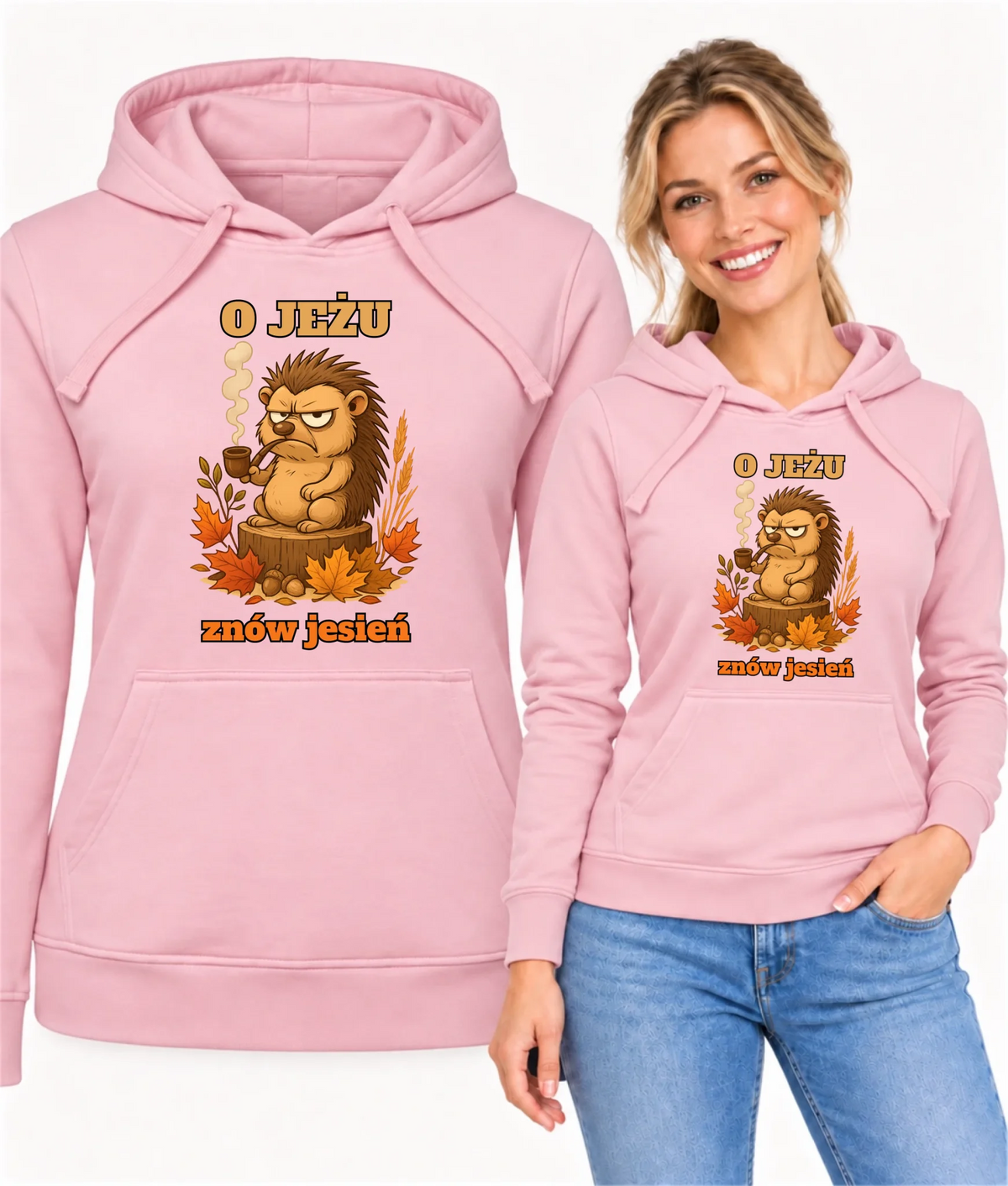 Bluza damska z kapturem jesienna - O jeżu znów jesień JS20