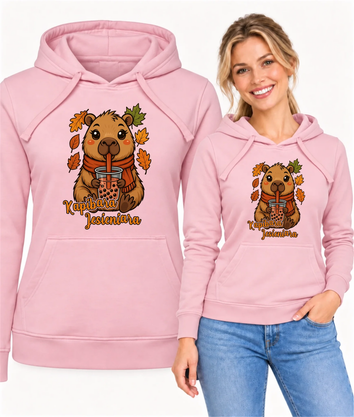 Bluza damska z kapturem jesienna - Kapibara Jesieniara JS19