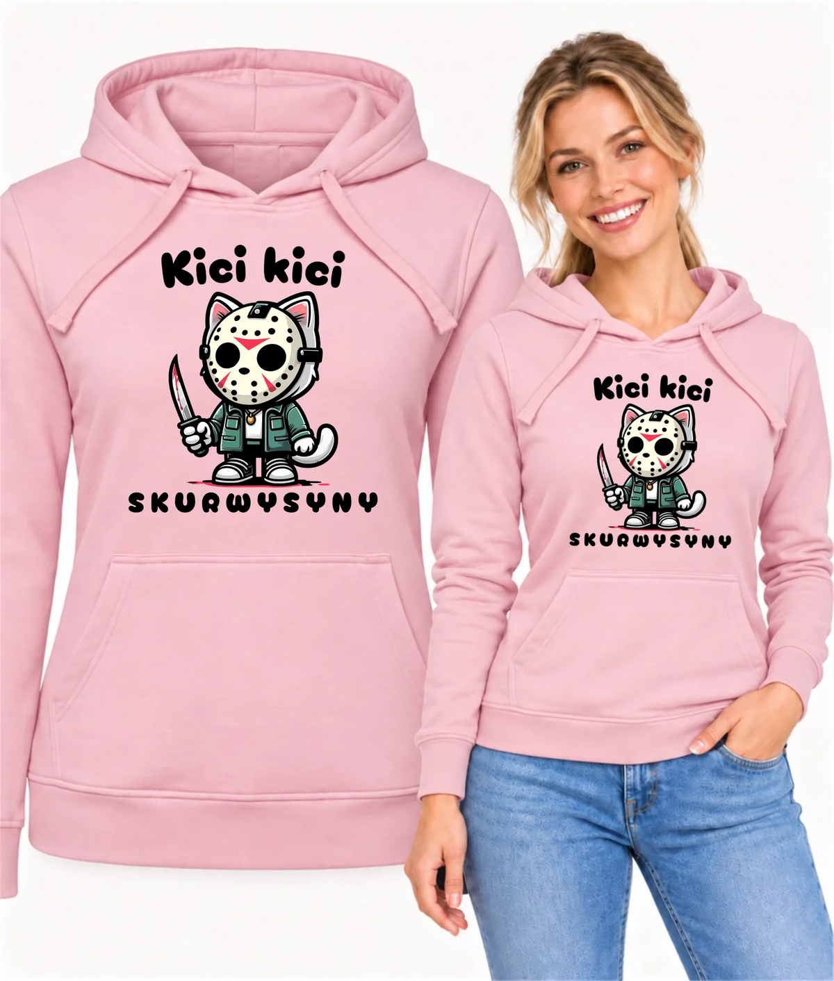 Bluza damska z kapturem na Halloween - Kici kici sk*rwysyny - bez cenzury HL28