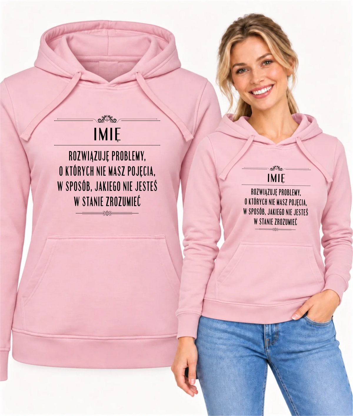 Bluza damska z kapturem - Rozwiązuję problemy, o których nie masz pojęcia - personalizowana DZ20