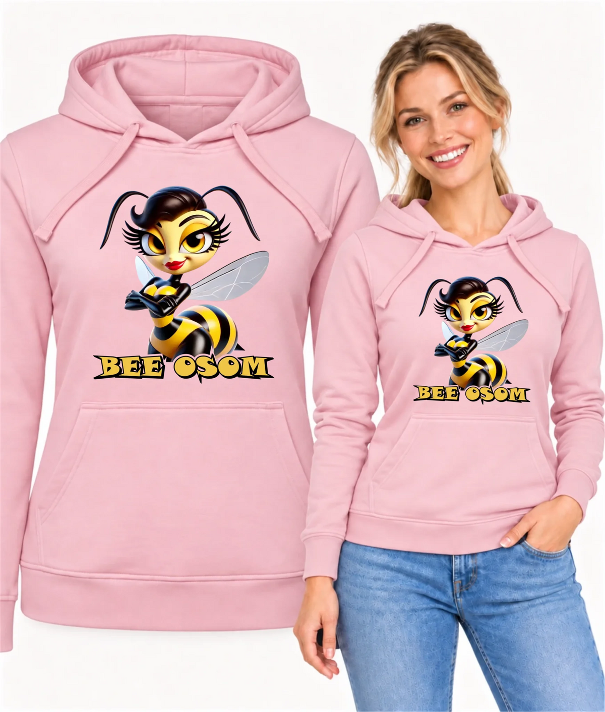 Bluza damska z kapturem - Bee Osom - Jestem niesamowita DZ11