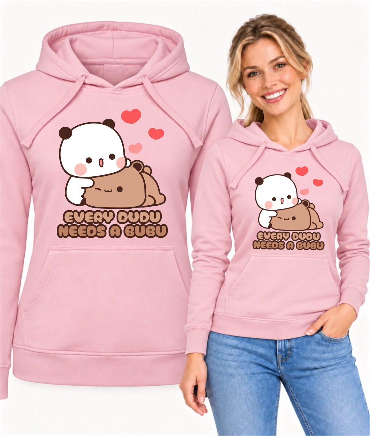 Bluza damska z kapturem dla par - Every Dudu needs a Bubu W32