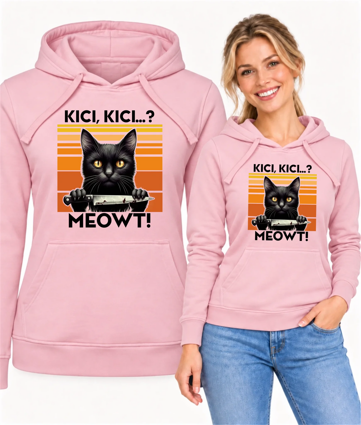 Bluza damska - Kot z nożem - Kici, kici... MEOWT! HL17