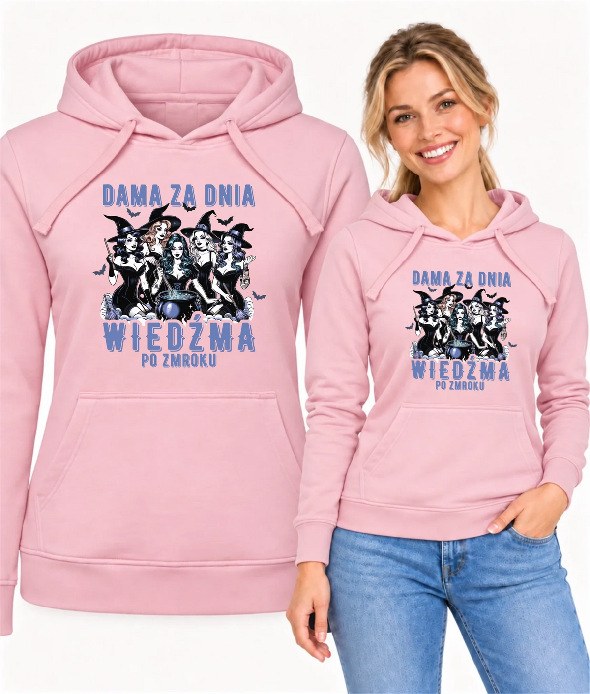 Bluza damska z kapturem - Dama za dnia wiedźma po zmroku HL16