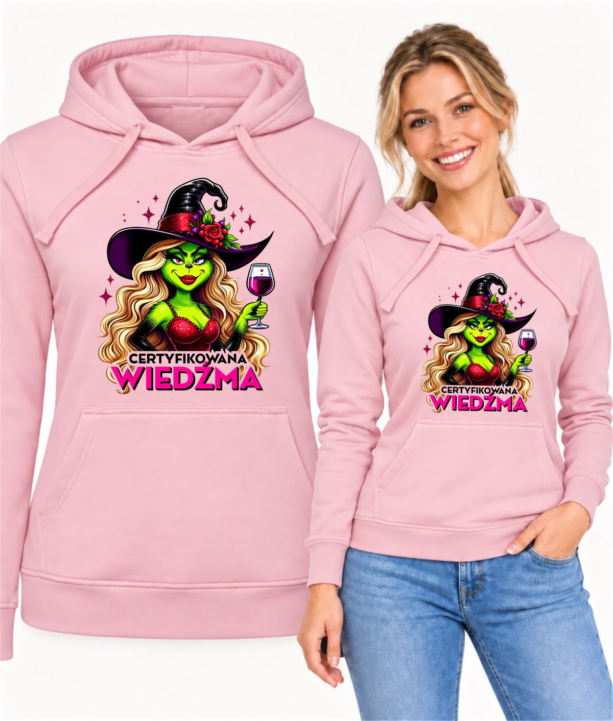 Bluza damska z kapturem - Certyfikowana wiedźma - śmieszna HL13