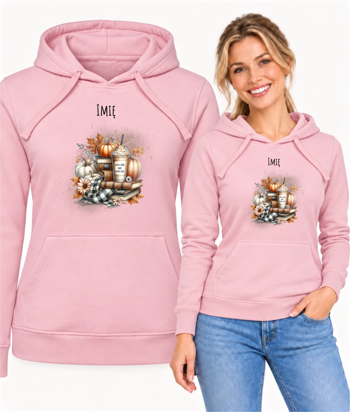 Bluza damska z kapturem jesienna - Książkara - personalizowana JS14