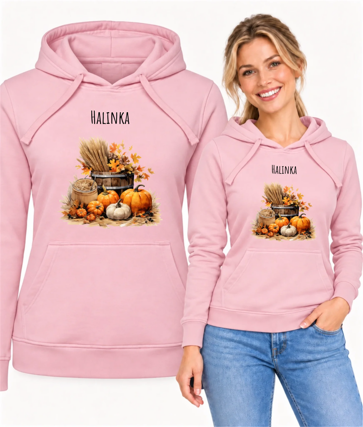Bluza damska z kapturem jesienna z imieniem - Harvest Vibes