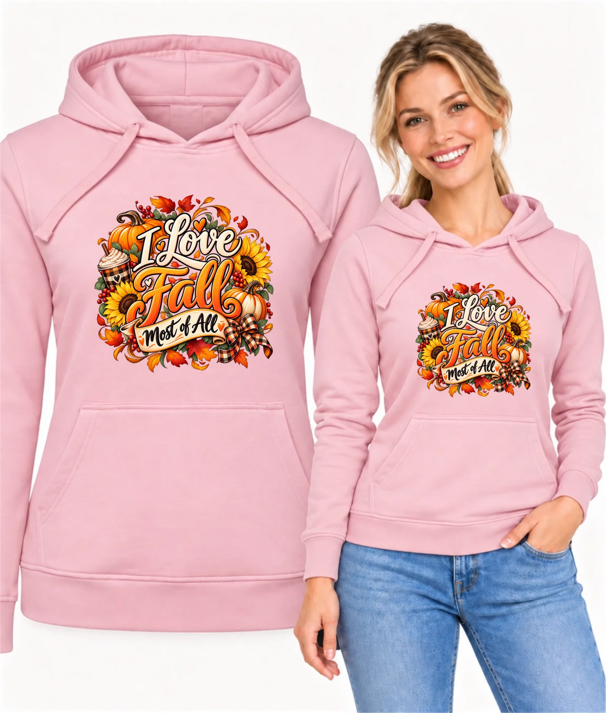 Bluza damska z kapturem jesienna - I Love Fall Most of All II