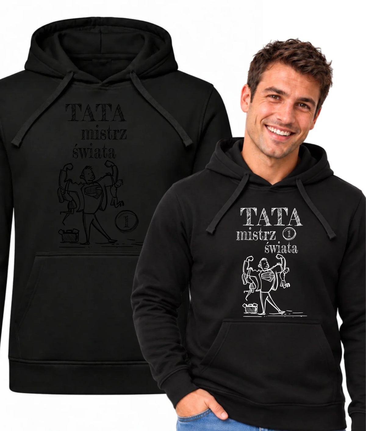 Bluza z kapturem dla taty - Tata Mistrz Świata DT36
