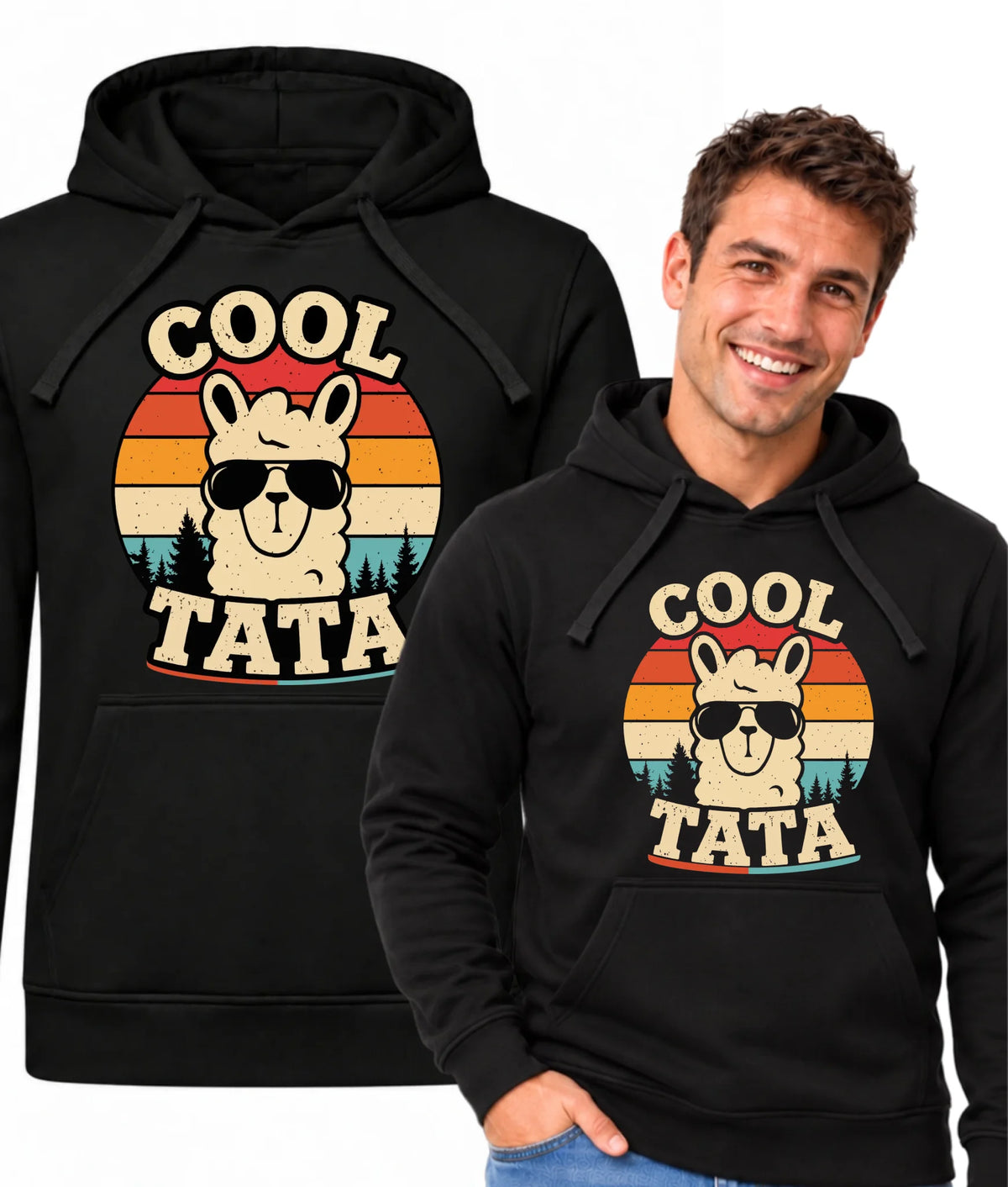 Bluza z kapturem dla taty - Lama w okularach Cool tata DT04