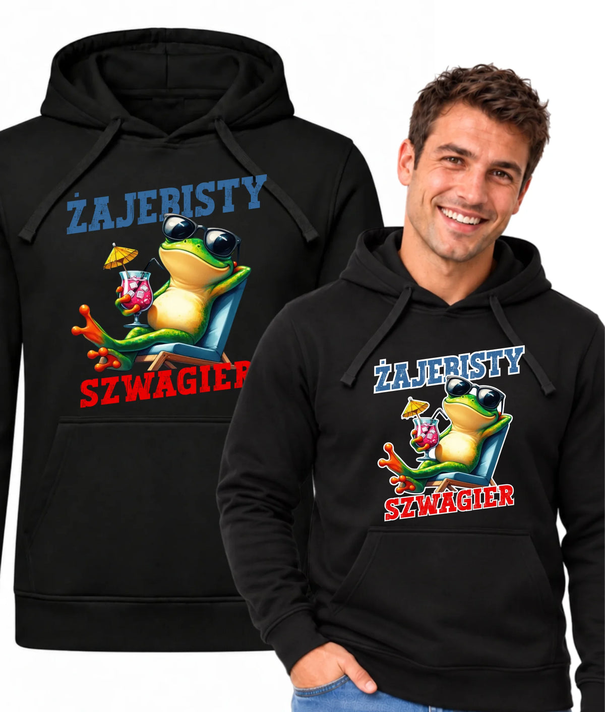 Bluza męska z kapturem dla szwagra - Żajebisty Szwagier DSZ01