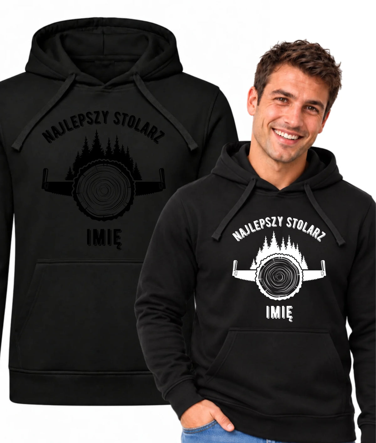 Bluza męska z kapturem dla stolarza - Najlepszy stolarz - personalizowana ZS01