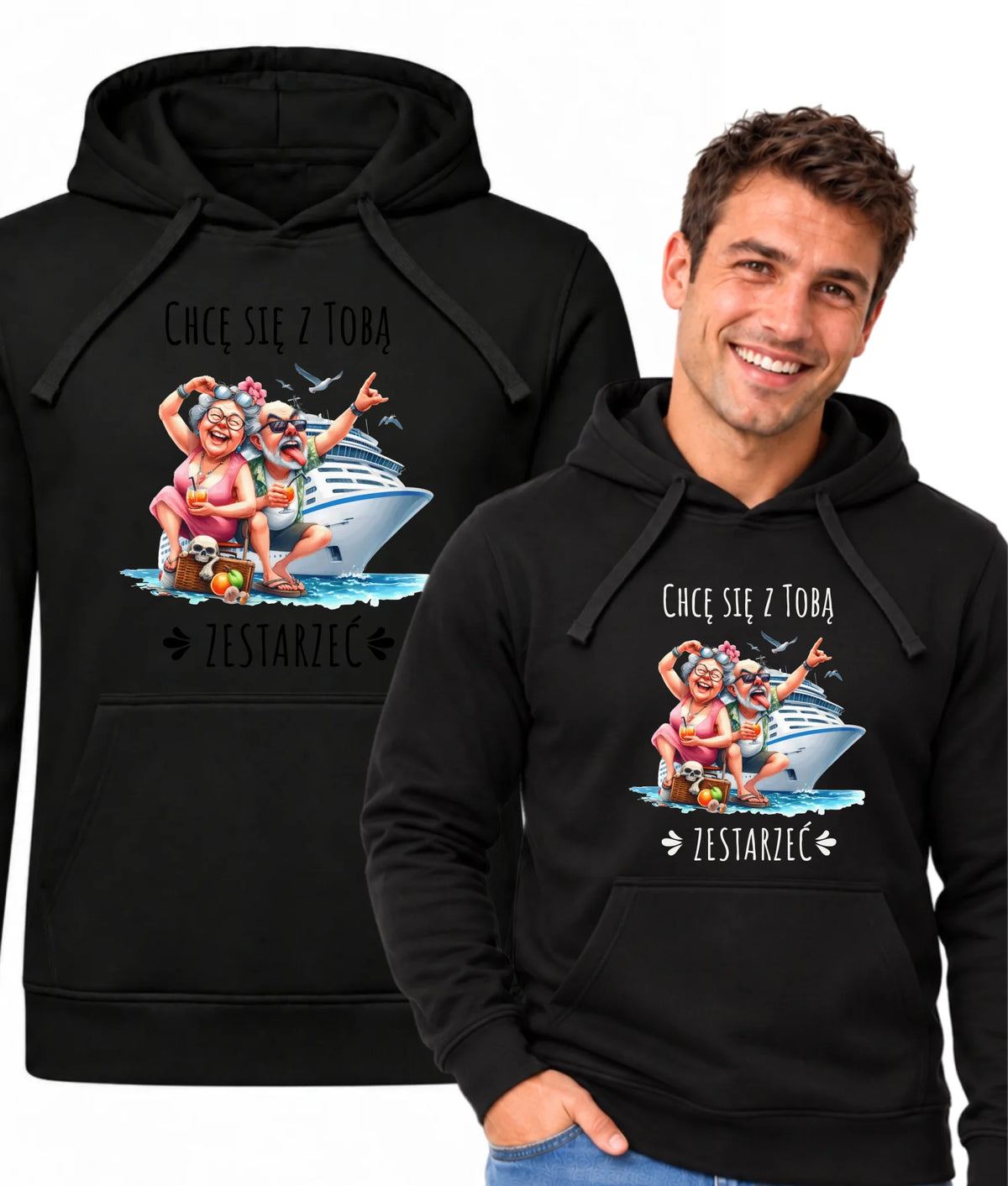 Bluza męska z kapturem - Chcę się z Tobą zestarzeć W80