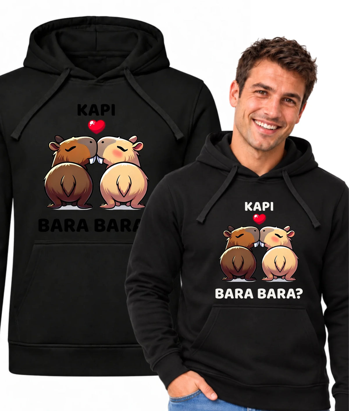 Bluza męska z kapturem - Kapibara bara bara W86