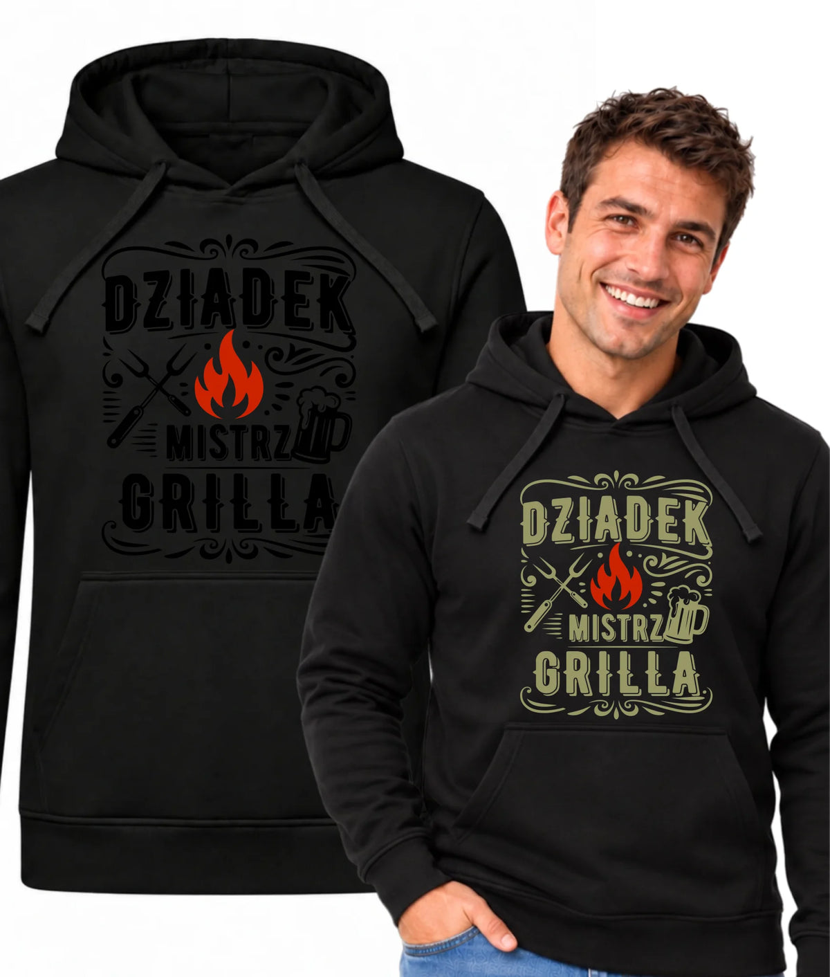 Bluza z kapturem dla dziadka - Dziadek mistrz grilla D33