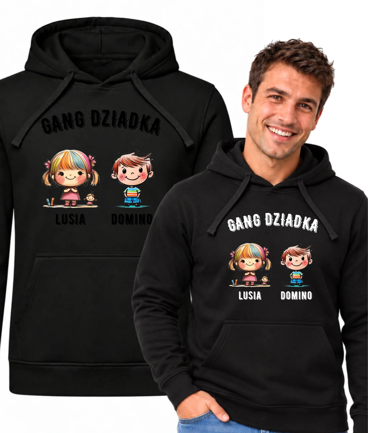 Bluza z kapturem dla dziadka - Gang Dziadka imiona wnuków 2-6 - personalizowana D18