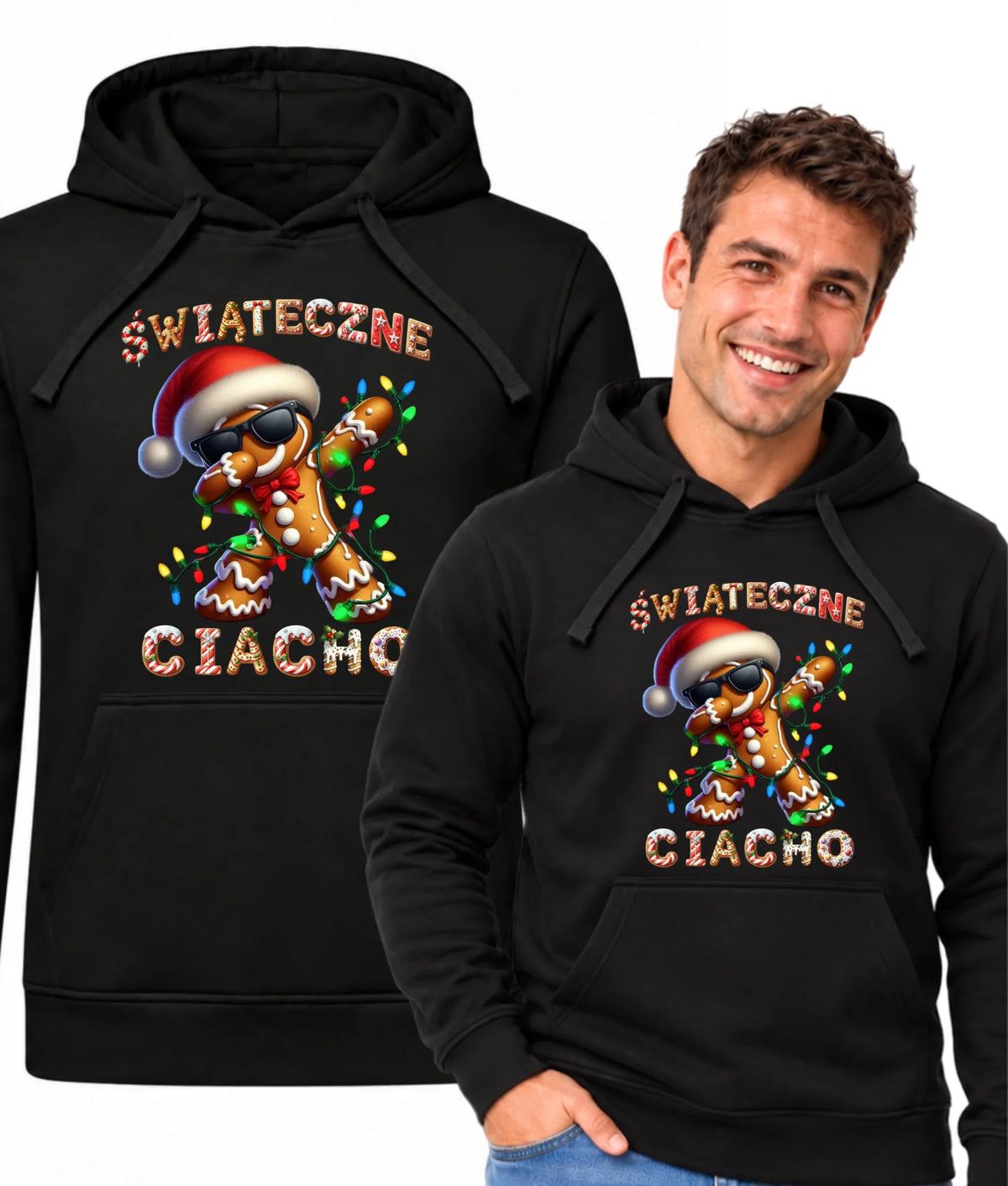 Bluza męska z kapturem świąteczna - Świąteczne Ciacho BN25