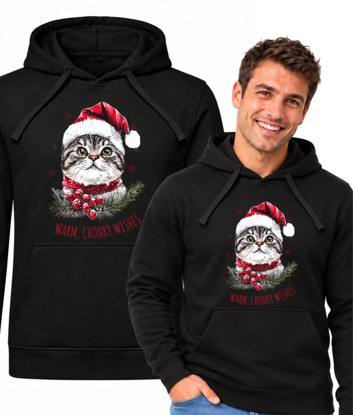 Bluza męska z kapturem świąteczna - Warm, Chonky Wishes BN36