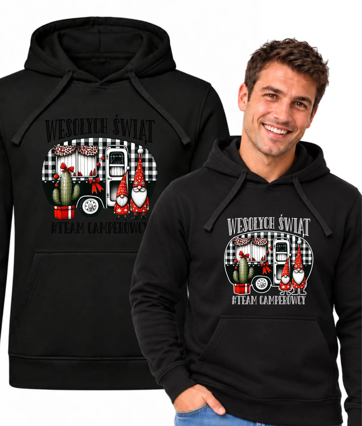 Bluza męska z kapturem świąteczna - Wesołych Świąt Team Camperowcy BN44