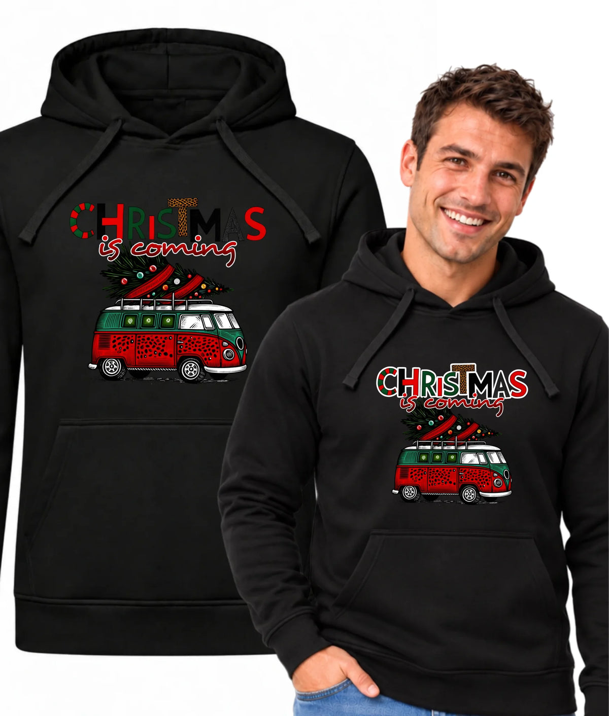 Bluza męska z kapturem świąteczna - Kamper Christmas is coming BN42