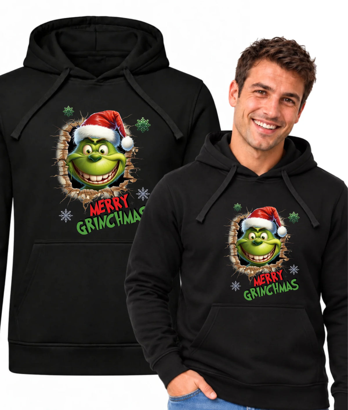 Bluza męska z kapturem świąteczna - Grinch - Merry Grinchmas BN113